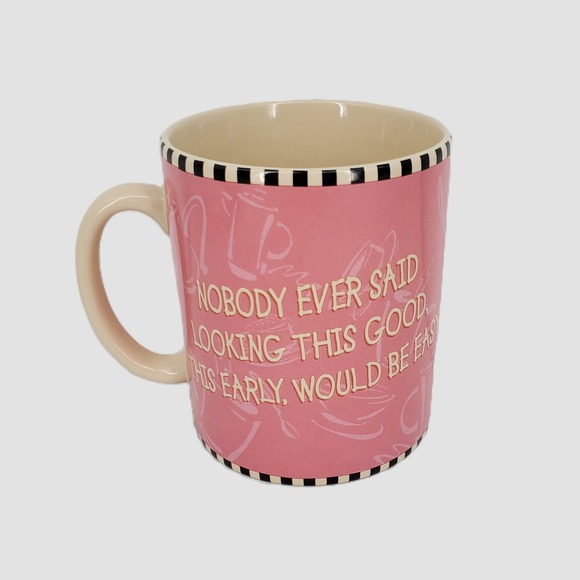 Disney Minnie Mouse Pink Coffee Mug Nobody Ever Said Looking This Good 24oz Cup - Picture 8 of 8